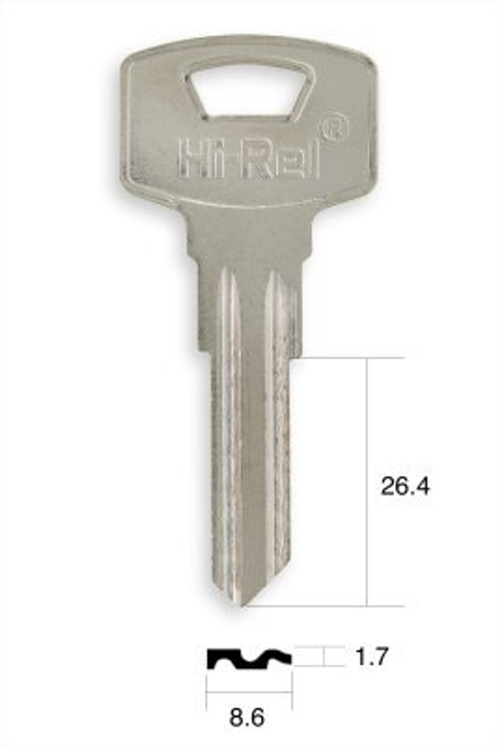 Заготовка английского ключа 13570 AVE2 под бронь AP-2D Apecs K-C2 (1.7mm) AVERS