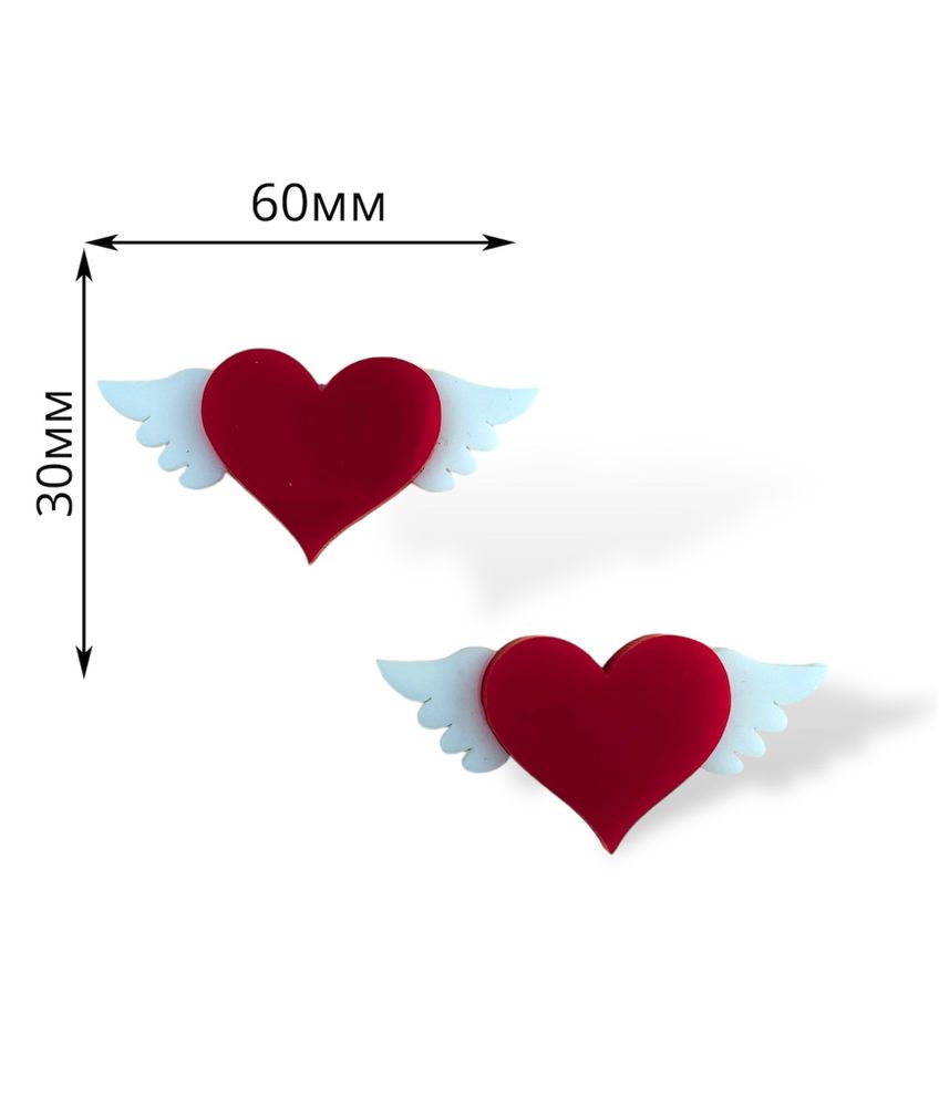 Топпер мини &quot;Сердце с крыльями&quot;, акрил,  2 шт, 5,5 см