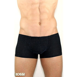 Мужские трусы боксеры черные с синими блестящими вкраплениями Romeo Rossi Polar Night Boxer RR00205