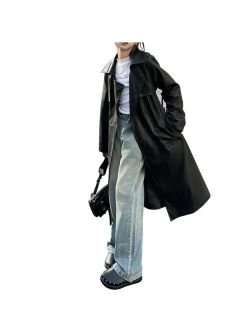 Тренч кожаный плащ