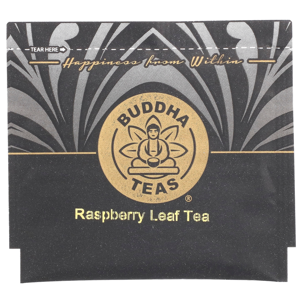 Buddha Teas, Органический травяной чай, листья малины, без кофеина, 18 чайных пакетиков, 24 г (0,83 унции)