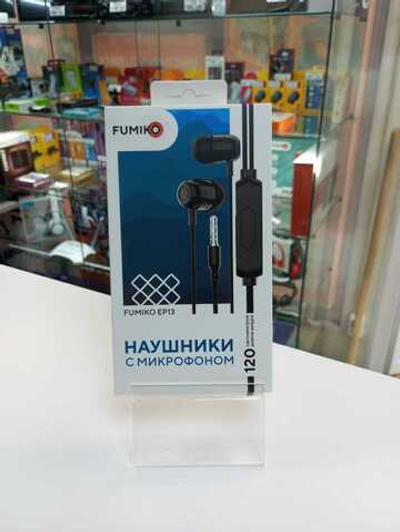 Наушники-вкладыши проводные с микрофоном FUMIKO EP13 черные