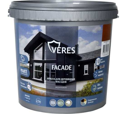 Краска В/Д 2,7л для деревянных фасадов акрил. медовый