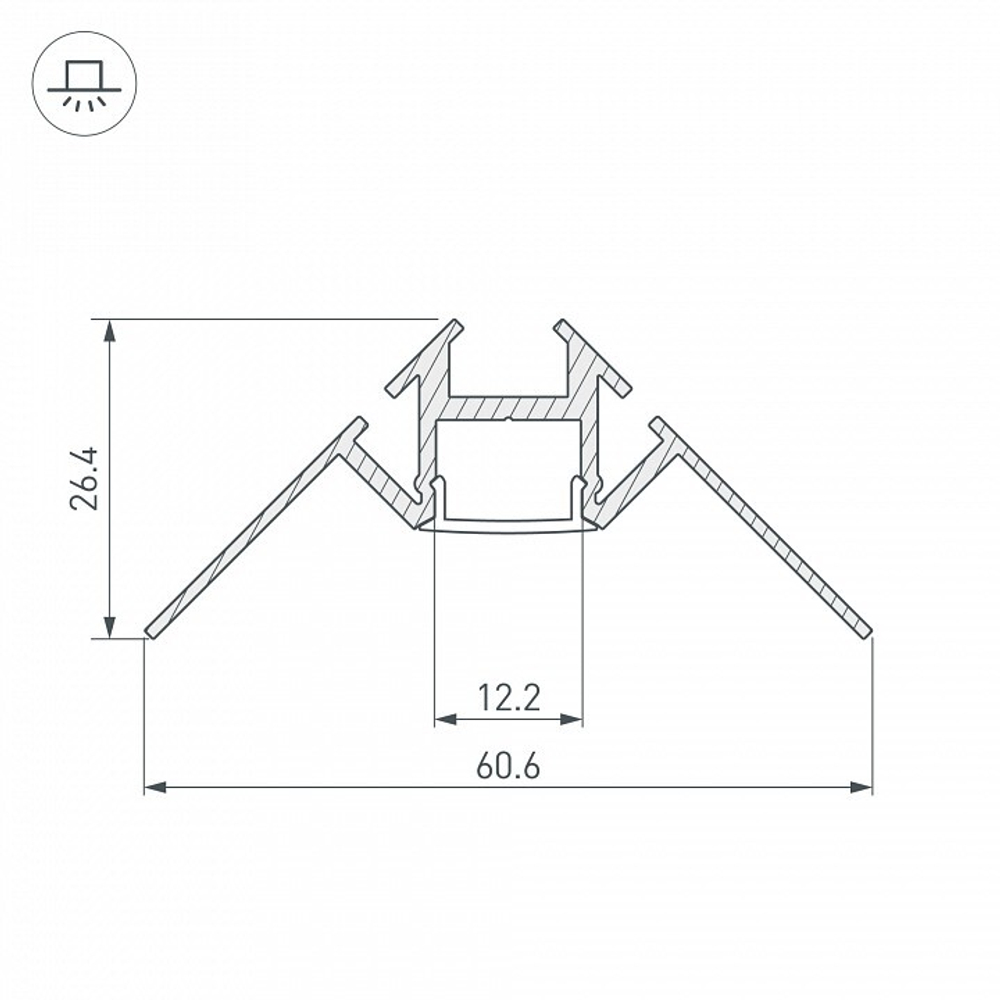 Профиль Arlight ARH-DECORE-S12-INT-2000 ANOD внутренний 023868
