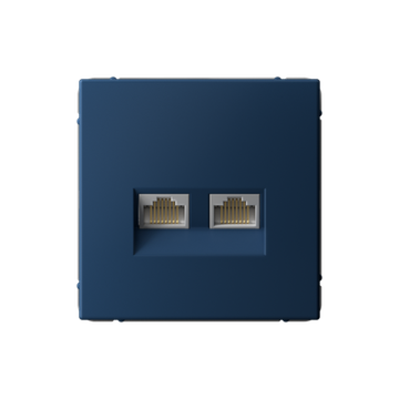 Розетка компьютерная 2-м ArtGallery RJ45 + RJ45 кат.5E механизм аквамарин SE GAL001185