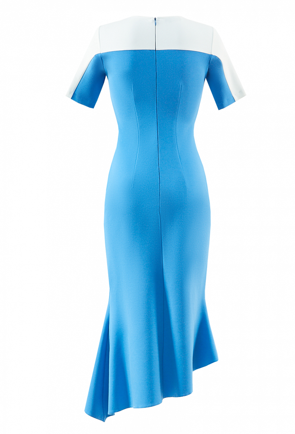 Трикотажное платье с коротким рукавом голубое 25-03-20 SS