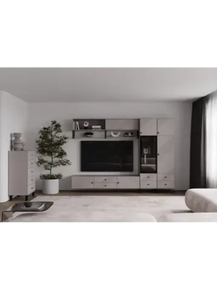 Модульная стенка со шкафом Кашемир 270х45х199