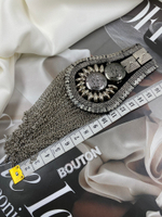 Эполет (наплечник декоративный) черный с цепочками 90 мм