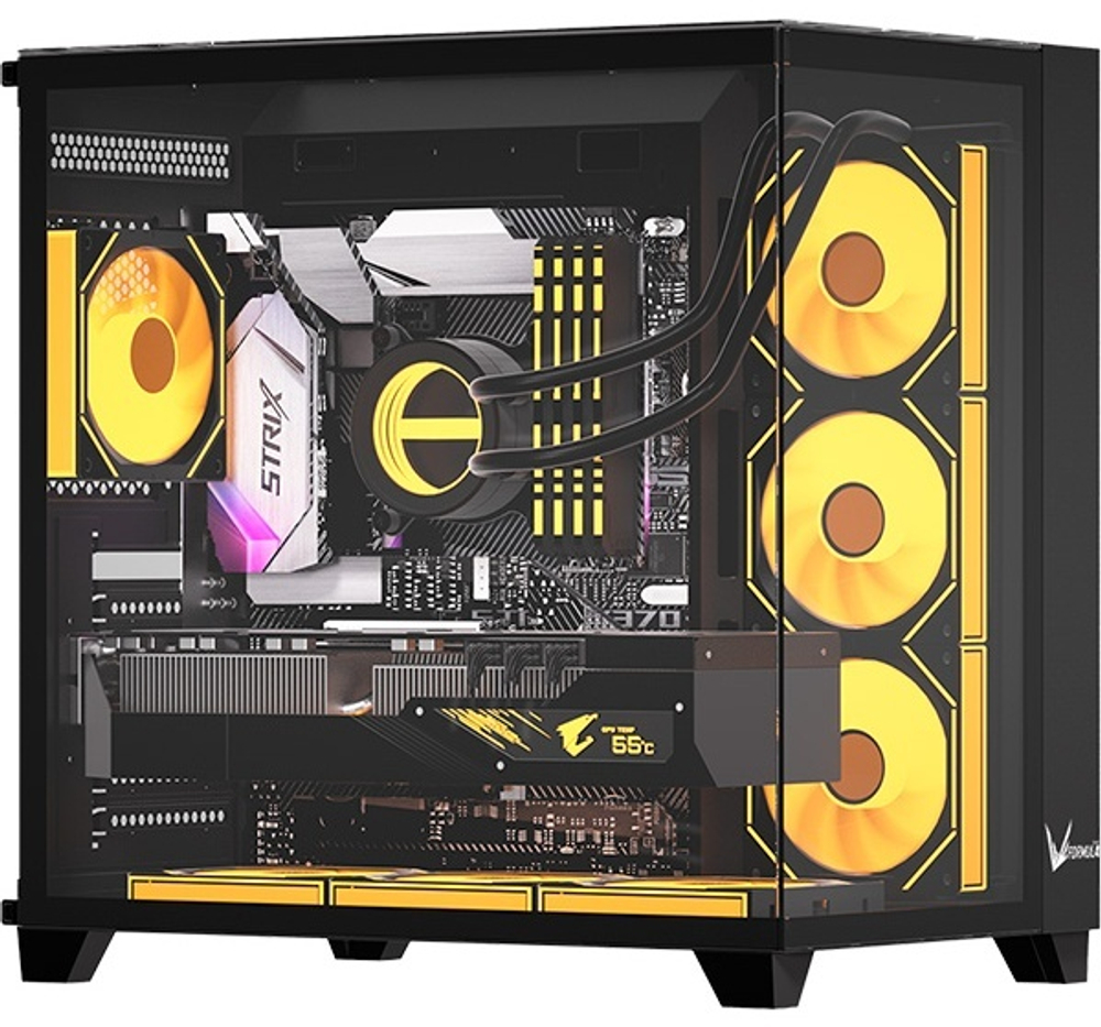 КОМПЬЮТЕРНЫЙ КОРПУС FORMULA V CRYSTAL Z9 FLOE BLACK, ATX/MICRO ATX, USB TYPE C/2*3.0, HD-AUDIO, КУЛЕР 7*120ММ FLOE ARPW, ВЫСОТА ПРОЦЕССОРНОГО КУЛЕРА
