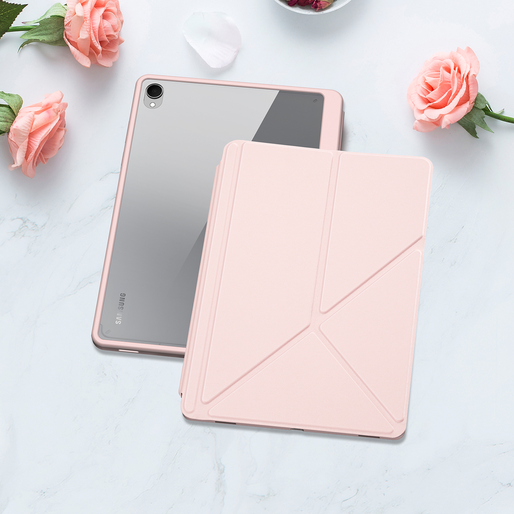 Чехол книжка розового цвета для планшета Samsung Galaxy Tab S11, серия Magi Series Case от Dux Ducis