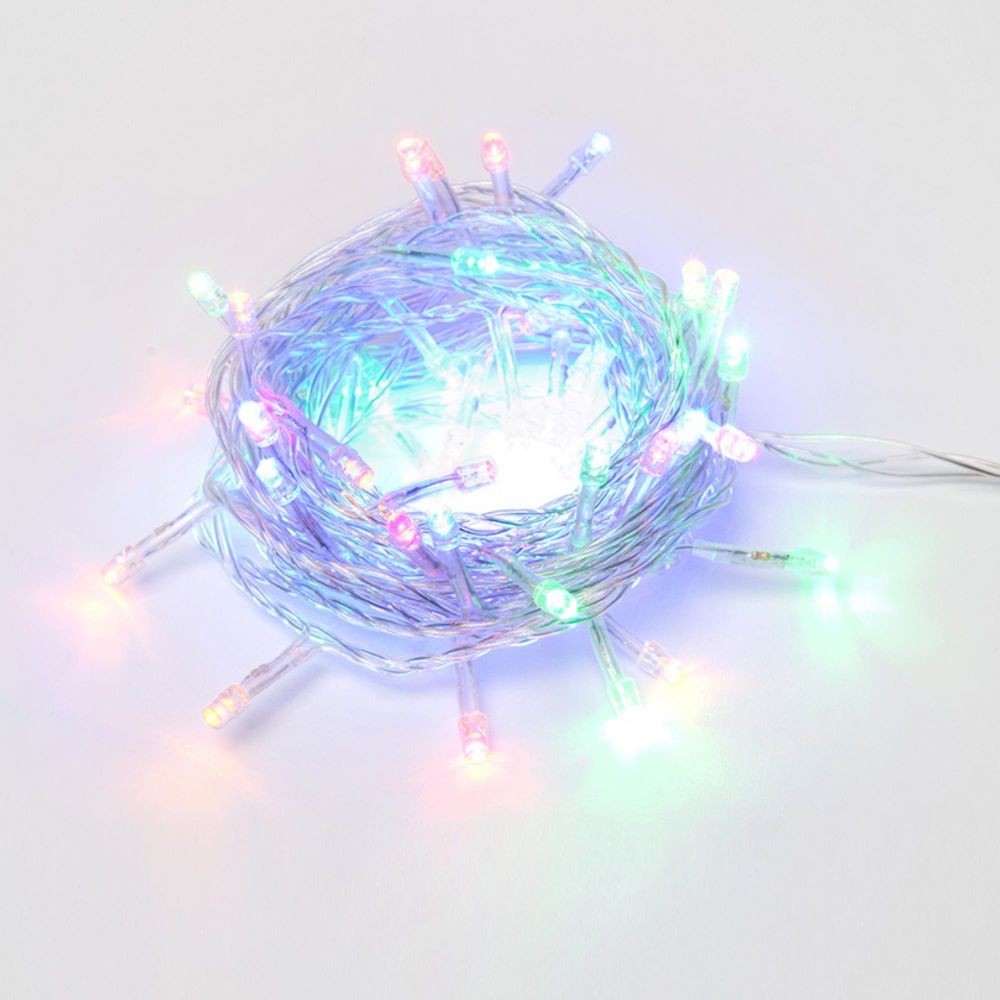 ULD-S0500-050-DTA MULTI IP20 Гирлянда светодиодная с контроллером. 5м. 50 светодиодов. Разноцветный свет. Провод прозрачный. ТМ Uniel