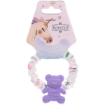 Резинки для волос детская 1шт «РОЗОВЫЕ ОБЛАКА», сиреневый мишка, цвет как на фото. d-6,5см (подвес Единорожек)