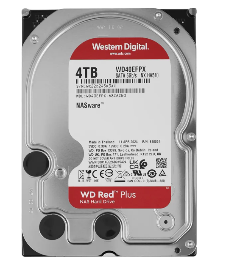 Жесткий диск Western Digital WD Red Plus 4 ТБ 3,5″ (WD40EFPX)