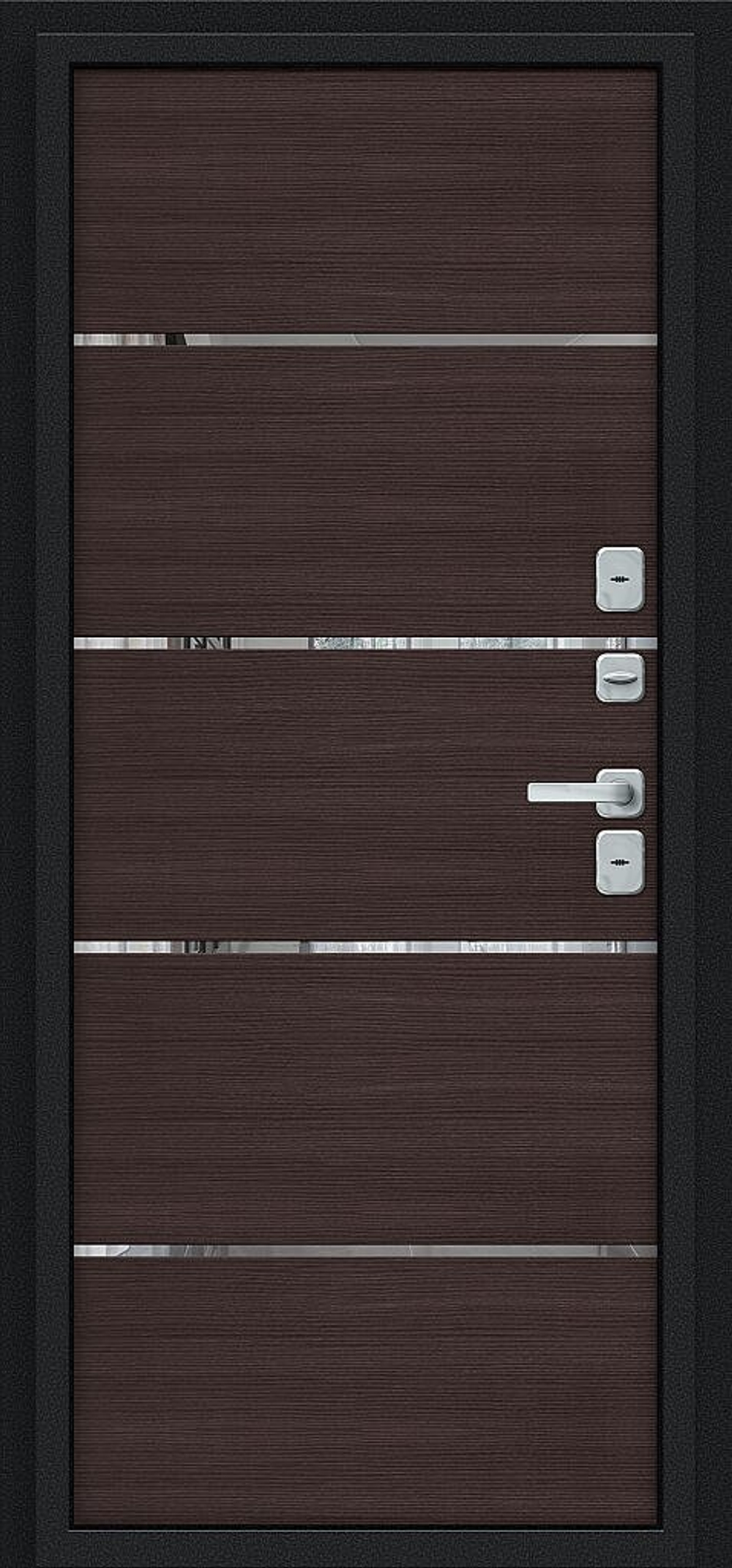 Thermo Лайн/BChrome Букле черное/Wenge Melinga 205*86 левое