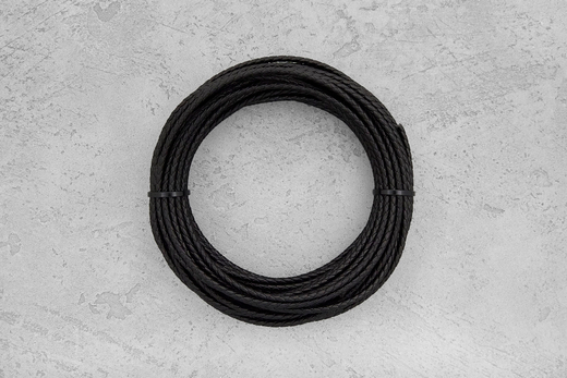 Кожаный плетеный шнурок 3,0мм (чёрный), 1 метр