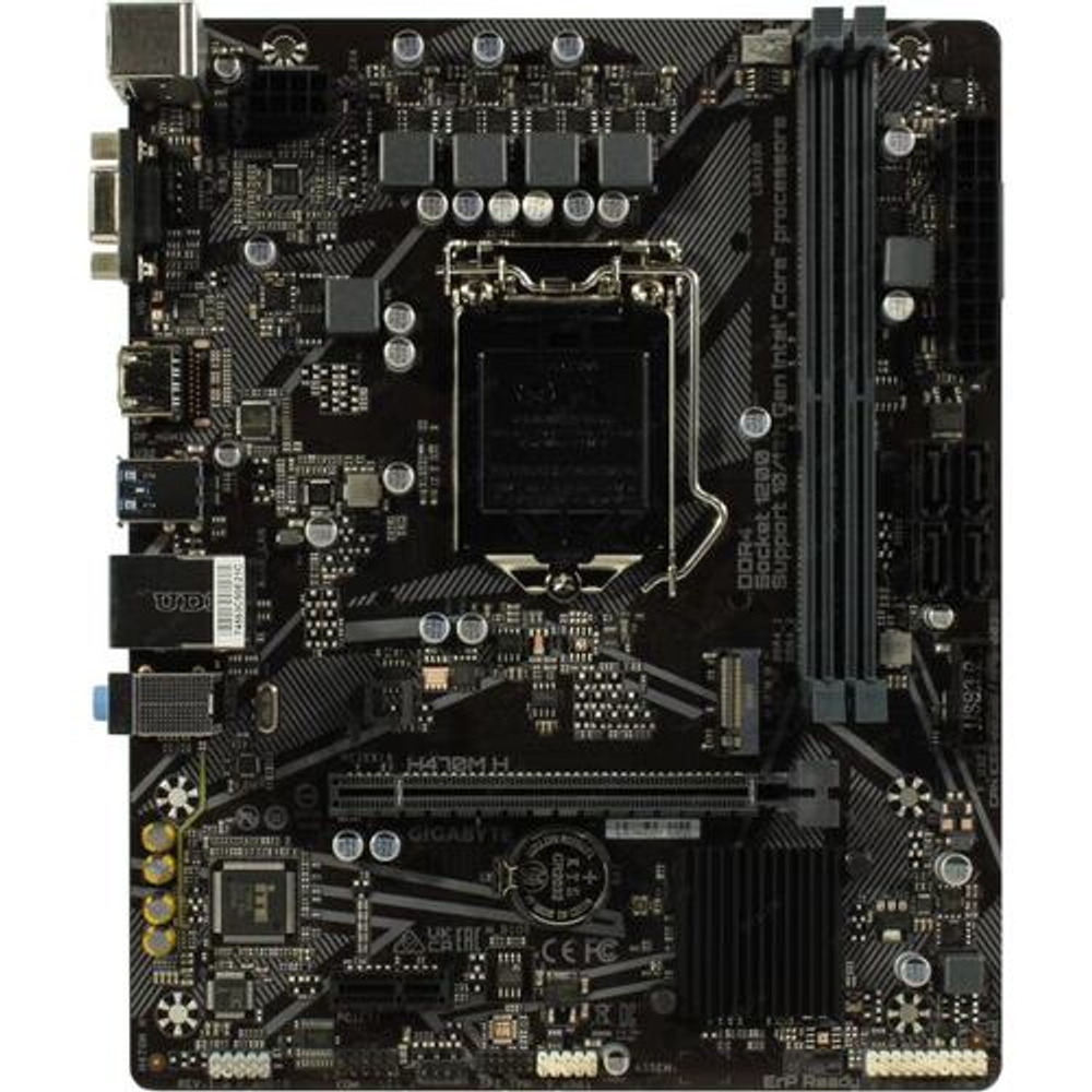 Мат. плата GIGABYTE H470M H (RTL) LGA1200 &lt;H470&gt; PCI-E Dsub+HDMI GbLAN SATA MicroATX 2DDR4