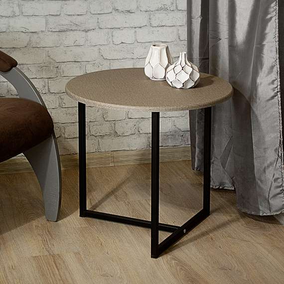 Стол журнальный BeautyStyle 27 текстиль темный/черный