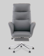 Кресло руководителя TopChairs Solid с оттоманкой серый