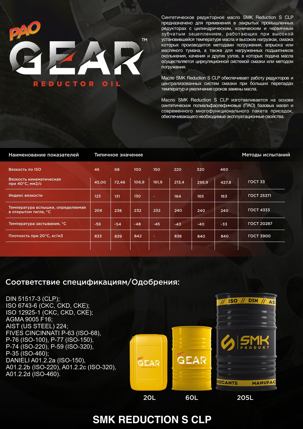 Редукторное масло "Gear CLP S 320 (PAO)"