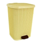 Ведро мусорное с педалью 12 л вязаный узор беж