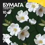 Бумага В листах 10 шт "Цветы и листья" 70 х 70 см (Микс)