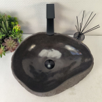 Каменная раковина из речного камня RS-05310 (47*39*15) 0861 из натурального камня