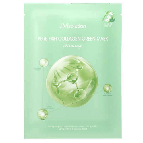 JMsolution Pure Fish Collagen Green Mask успокаивающая тканевая маска с коллагеном и центеллой