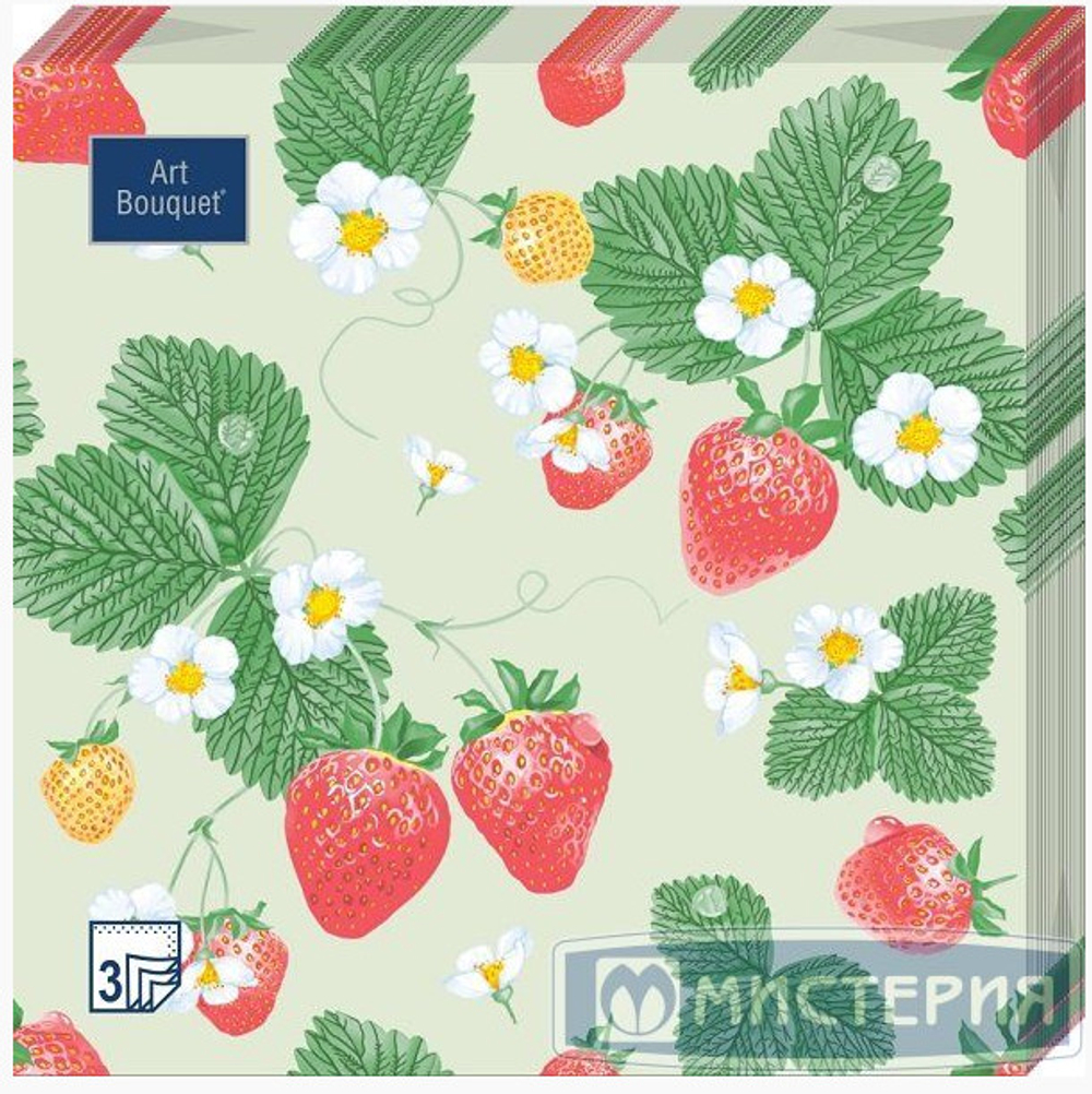 Салфетки бум DESNA BOUQUET 33*33 3сл Земляничная поляна (20л)