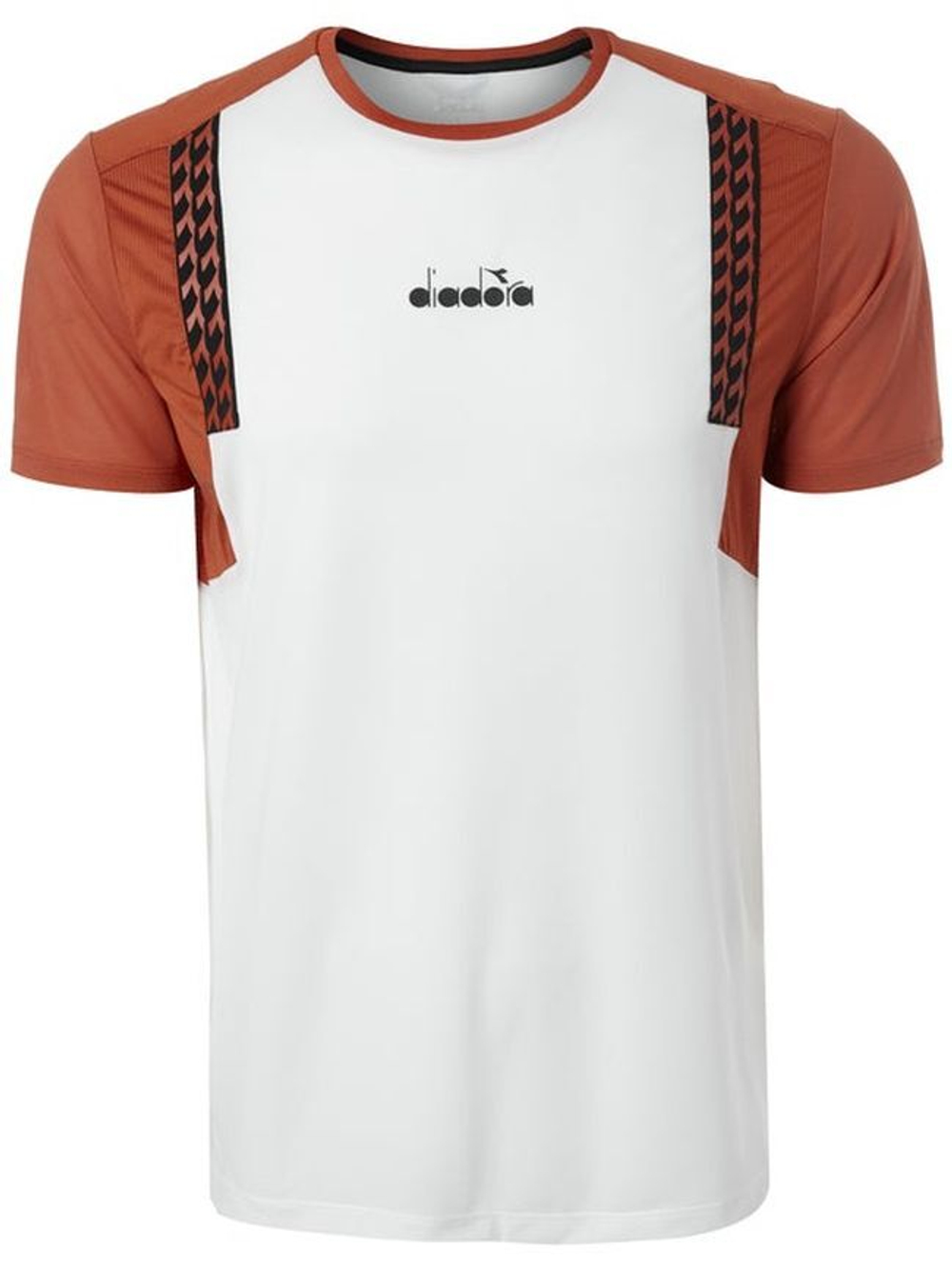 Теннисная футболка Diadora T-Shirt Clay - optical white/mecca orange
