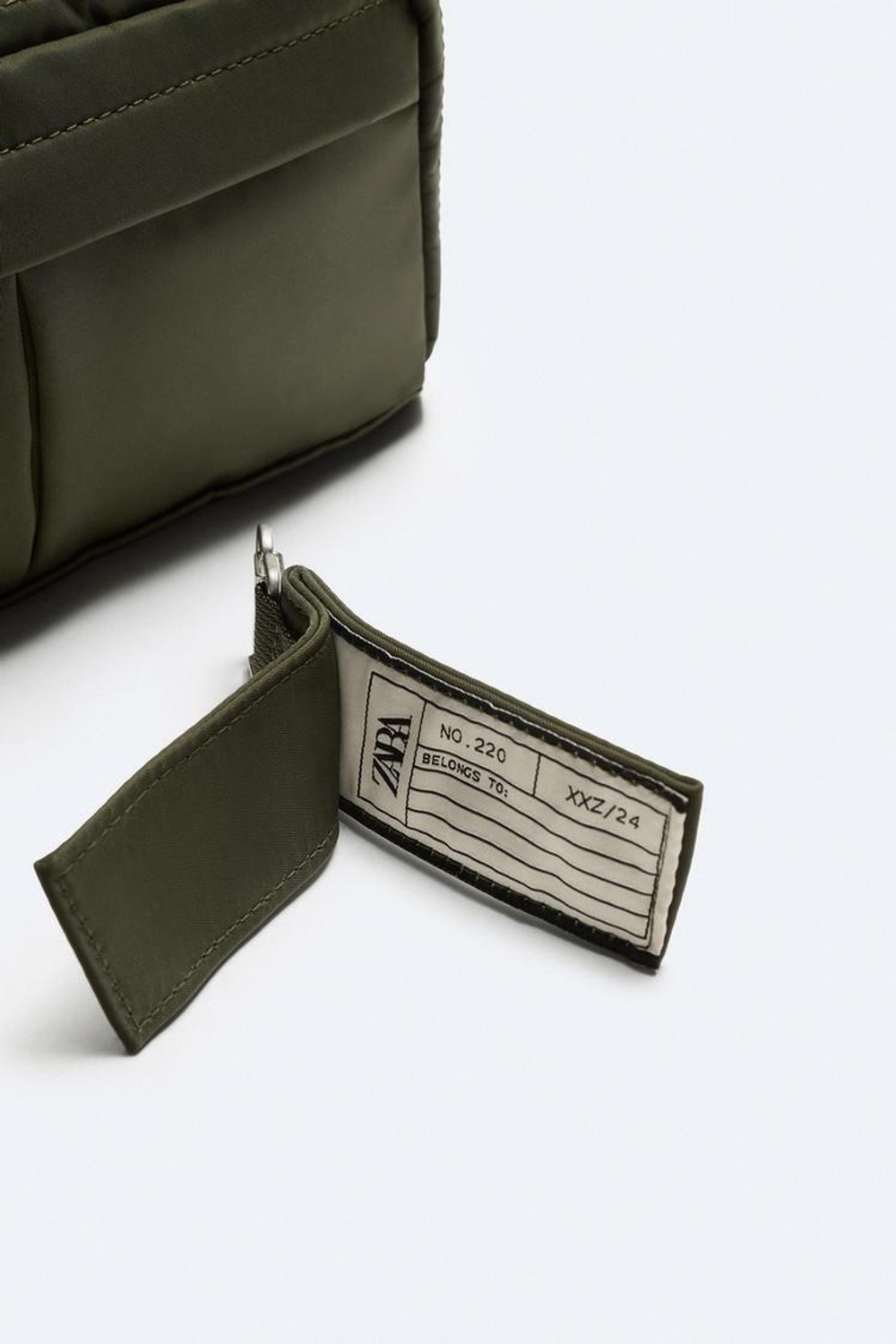 ZARA МИНИ-СУМКА С ПЛЕЧЕВЫМ РЕМНЕМ НЕЙЛОН, ЗЕЛЕНЫЙ ХАКИ