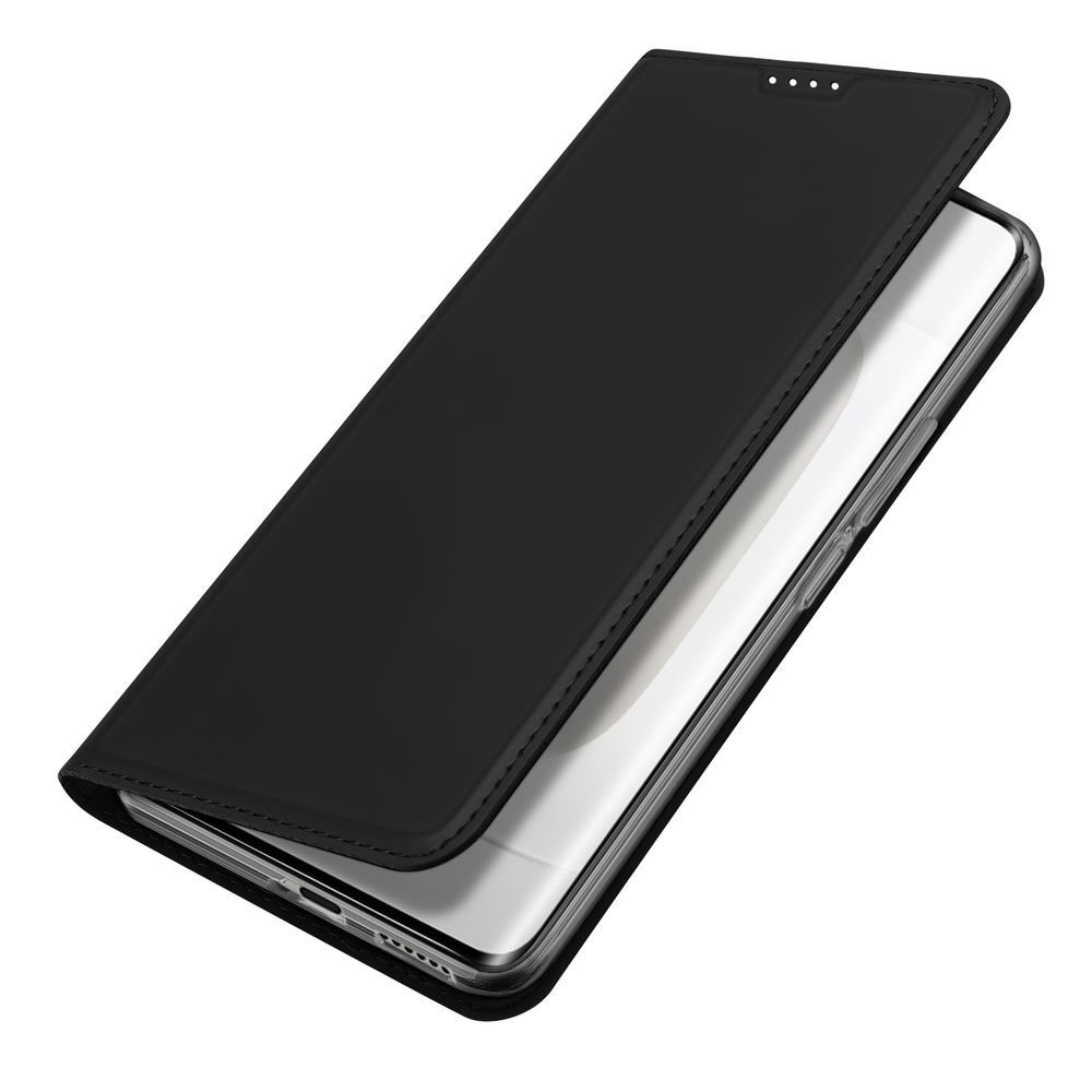 Чехол книжка из кожи черного цвета для Honor 300 Pro и 300 Ultra, серия Skin Pro Series от Dux Ducis