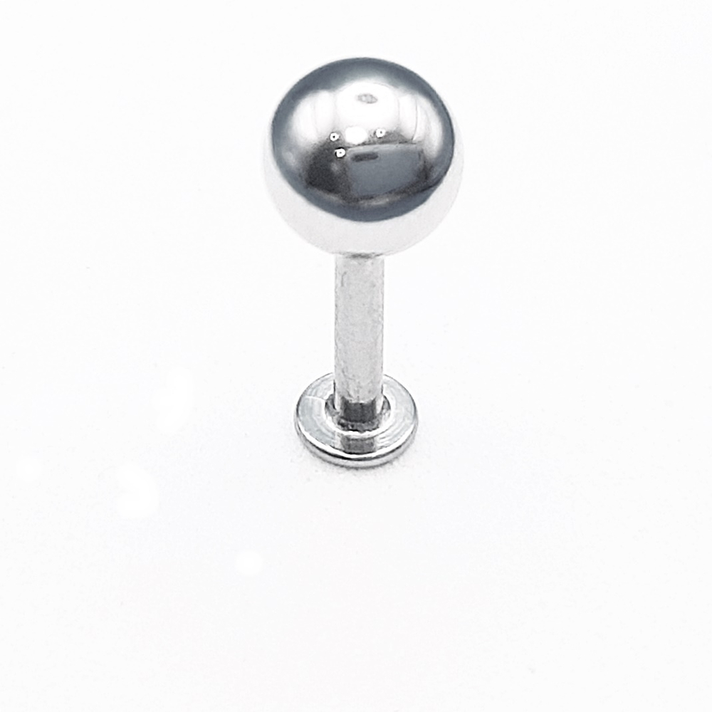 Лабрет для пирсинга 8 мм с шариком 6 мм, толщиной 1,6 мм. Медицинская сталь