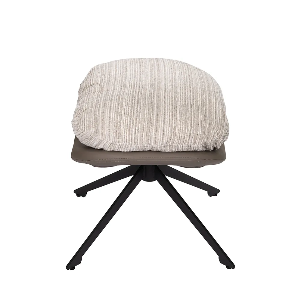 Оттоманка BLISS серый, экокожа, шенилл