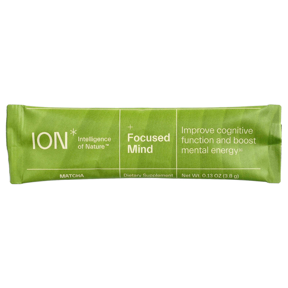 ION Intelligence of Nature, Focused Mind, матча, 20 пакетиков по 3,8 г (0,13 унции)