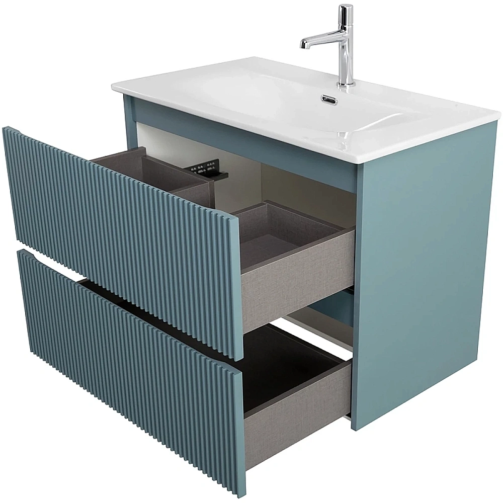 Тумба с раковиной BelBagno UNO 90 голубая матовая