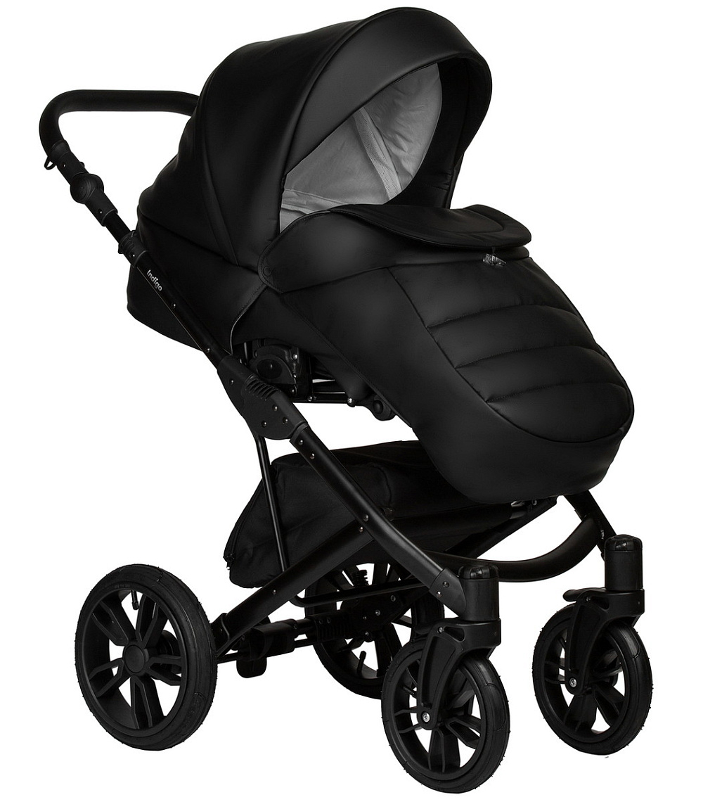 Детская коляска Indigo Mio Eco 2 в 1 01 черная кожа