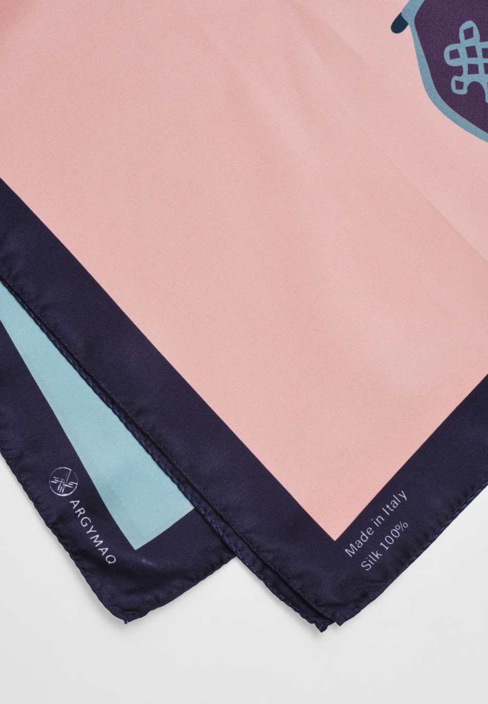 Шелковый платок KERUEN PINK/BLUE 70х70