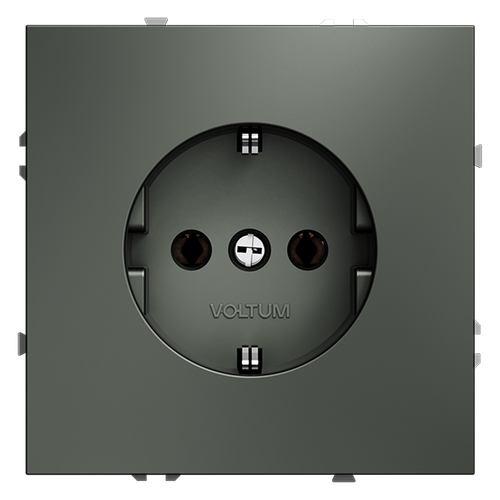 Розетка встраиваемая VOLTUM S70 с заземлением 16А, (титан)