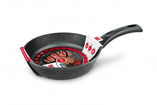 Сковорода НЕВА МЕТАЛЛ ПОСУДА 18120 20см "Каменная" Черный гранит