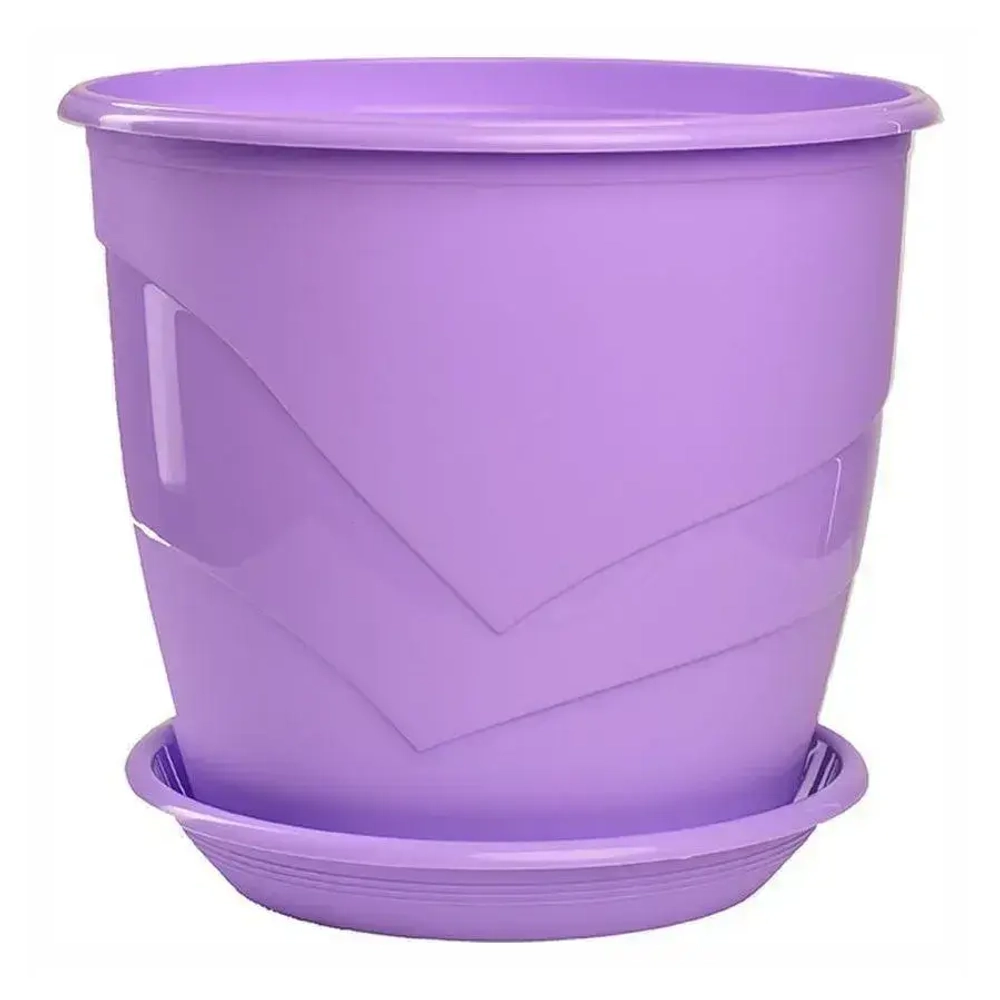 Горшок Венеция, D19, 3,1 л, лаванда с поддоном