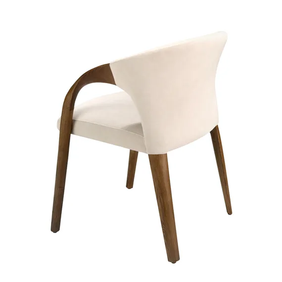 Стул Angel Cerda 5151, кремовый бархат, орех