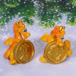 Фигурка «Дракон с монетой» 3,5*2,5*4 см, микс