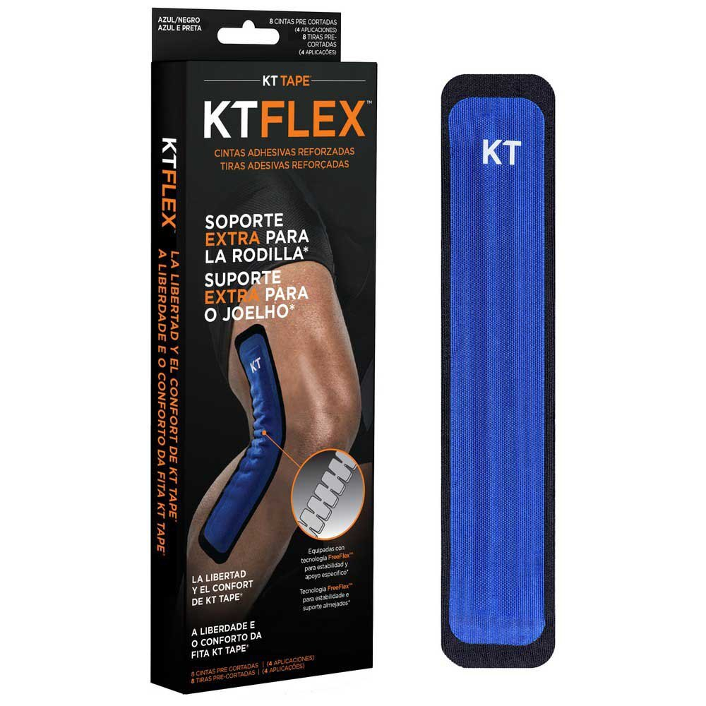 Кинезиотейп KT TAPE Recovery + KT FLEX 8 шт, преднарезанный, Черный