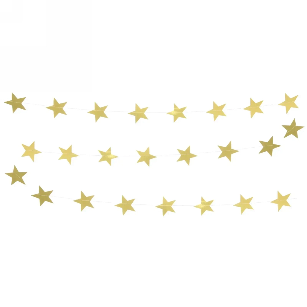 Растяжка «Звёздное сияние» 2,5 м 7 см , (24 штук), золото, глянец