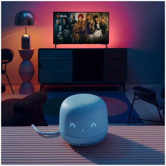 Умная колонка VK Капсула Нео (с часами), синий