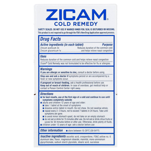 Zicam, Cold Remedy, RapidMelts®, с цитрусовым вкусом, 25 быстрорастворимых таблеток