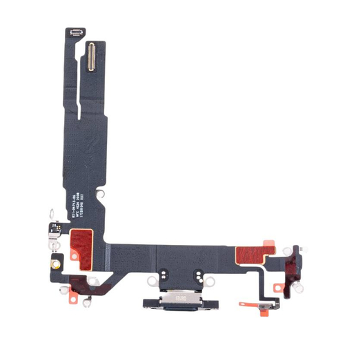 Шлейф для Apple iPhone 16 на системный разъем/микрофон Черный - Премиум