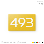 Номер на дверь 493, табличка на дверь для офиса, квартиры, кабинета, аудитории, склада, желтая 120х70 мм, Айдентика Технолоджи