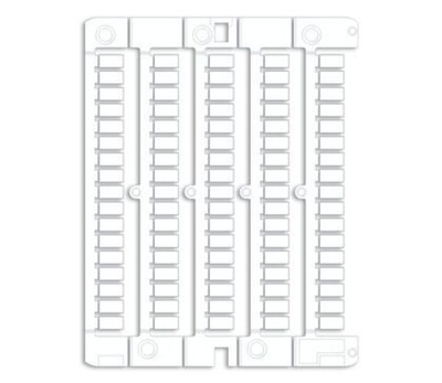 Маркировка для клемм, жесткая, 5х10мм. Период 6мм. Белая