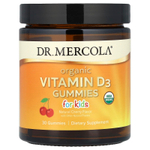 Dr. Mercola, жевательные таблетки с органическим витамином D3, для детей, натуральная вишня, 30 жевательных таблеток (25 мкг (1000 МЕ) в 1 жевательной таблетке)